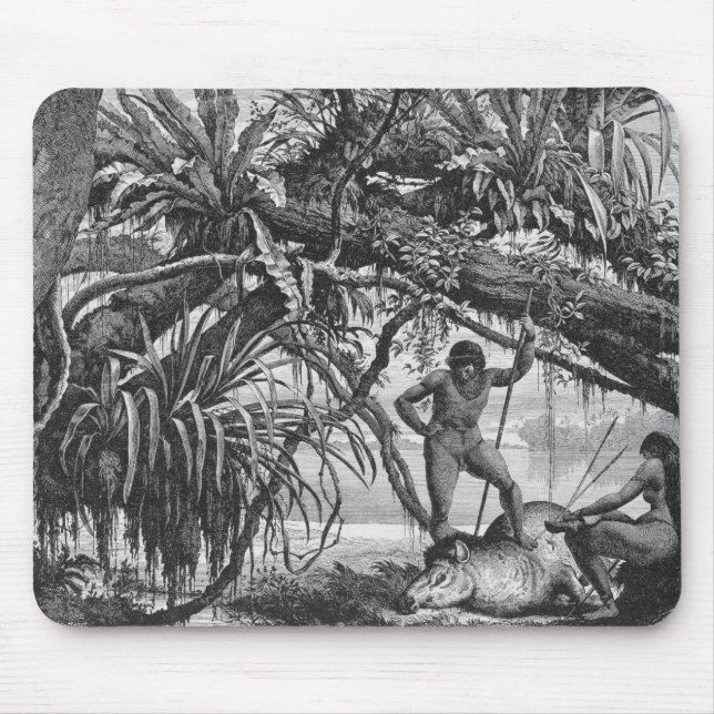 Caripuna Indians with tapir Mouse Pad (Front)