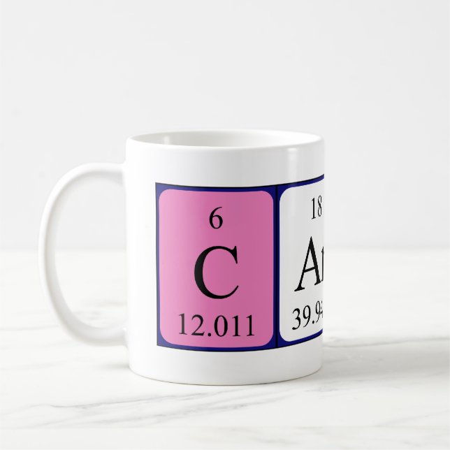 Carita periodic table name mug (Left)