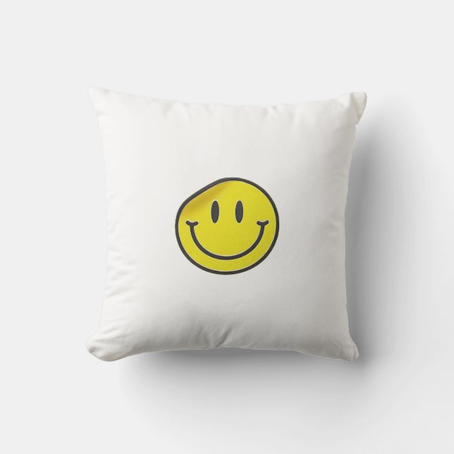 Carita Smile yellow Throw Pillow (Front)