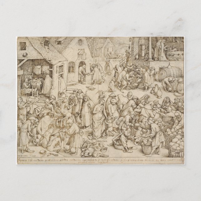 Caritas (Charity) by Pieter Bruegel the Elder Postcard (Front)