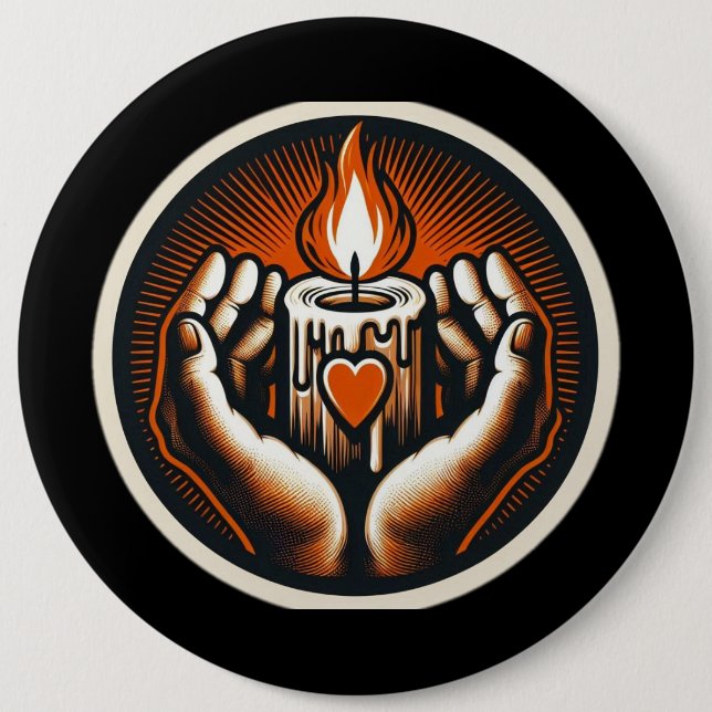 Caritas Help for the Needy 6 Inch Round Button (Front)