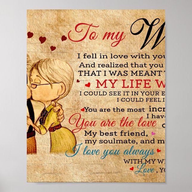 Carl and Ellie To My Wife I Love You Always With M Poster (Front)