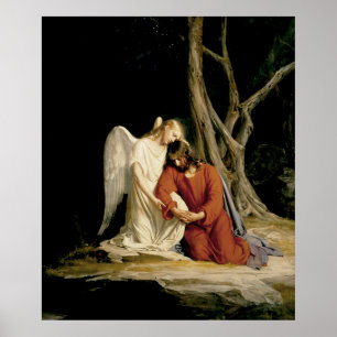 Carl Bloch Angel & Jesus Poster