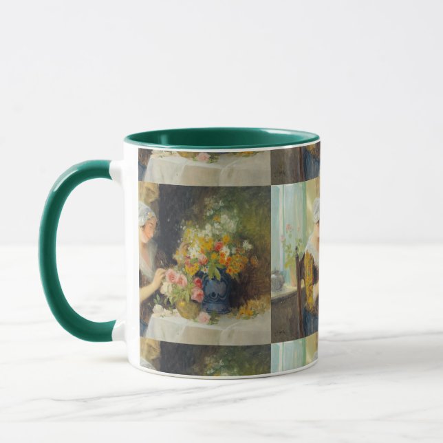 Carl Duxa Vintage Arranging Flowers Mug (Left)
