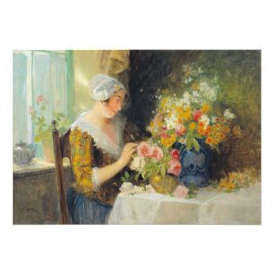 Carl Duxa Vintage Arranging Flowers Photo Print