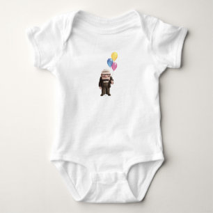 Carl from the Disney Pixar UP Movie Holding Baby Bodysuit