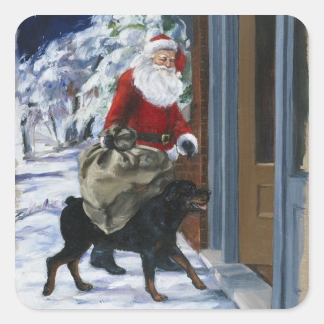 Carl Helping Santa Claus from <Carl's Christmas> b Square Sticker (Front)