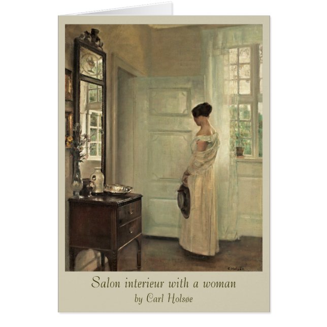 Carl Holsøe Salon interieur avec femme CC0573 (Devant)