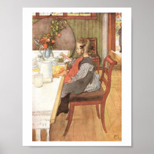 Carl Larsson A Late Riser's Miserable Breakfast Poster