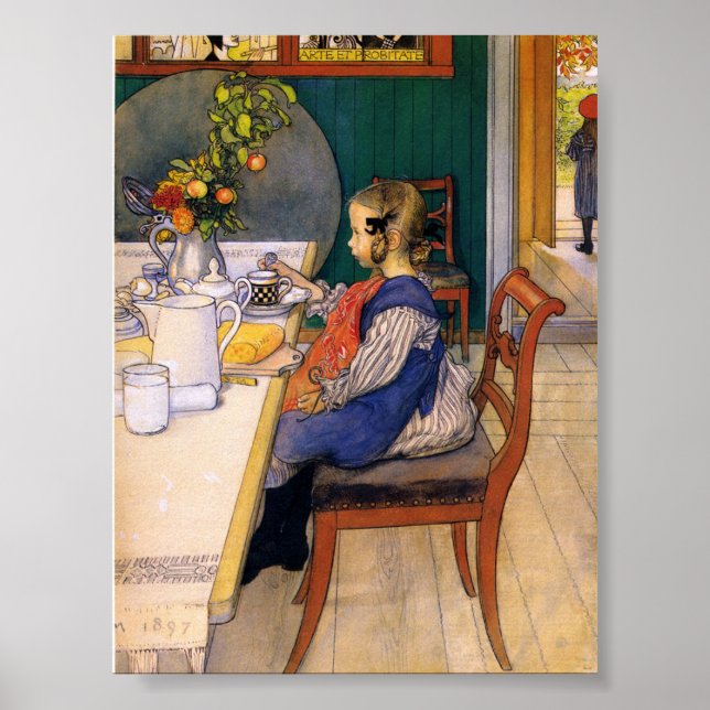 Carl Larsson A Late Riser's Miserable Breakfast Poster (Front)