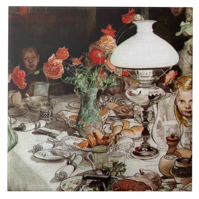 Carl Larsson - Around the Lamp Tile (Front)
