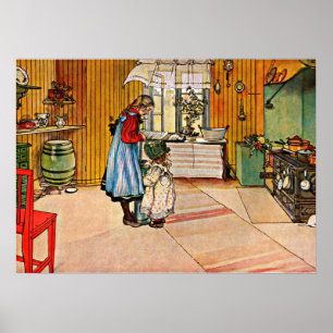 Carl Larsson art: The Kitchen Poster