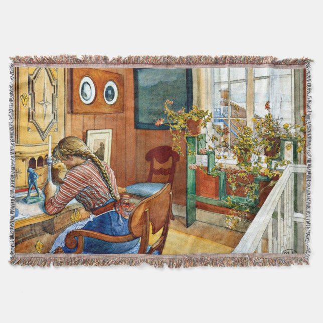 Carl Larsson artwork, Correspondence Throw Blanket (Front)