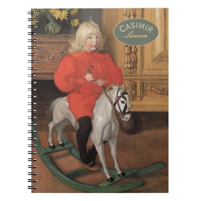 Carl Larsson Boy on rocking horse CC1060 Notebook (Front)