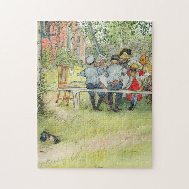 Carl Larsson Breakfast Under The Big Birch Jigsaw Puzzle (Vertical)