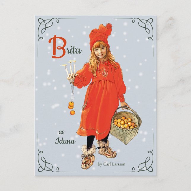 Carl Larsson  Brita as Iduna CC0909 Christmas Postcard (Front)