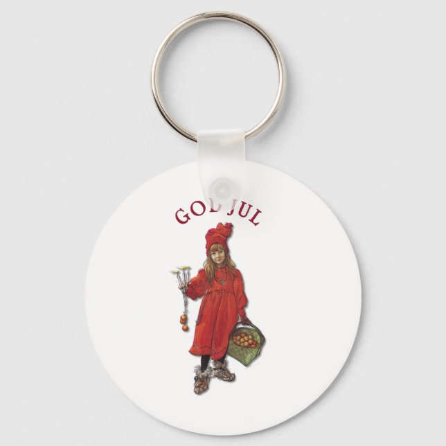 Carl Larsson: Brita as Iduna Says God Jul Keychain (Front)