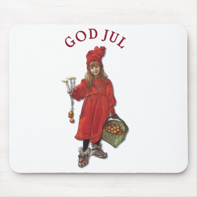 Carl Larsson Brita as Iduna Says God Jul Mouse Pad (Front)