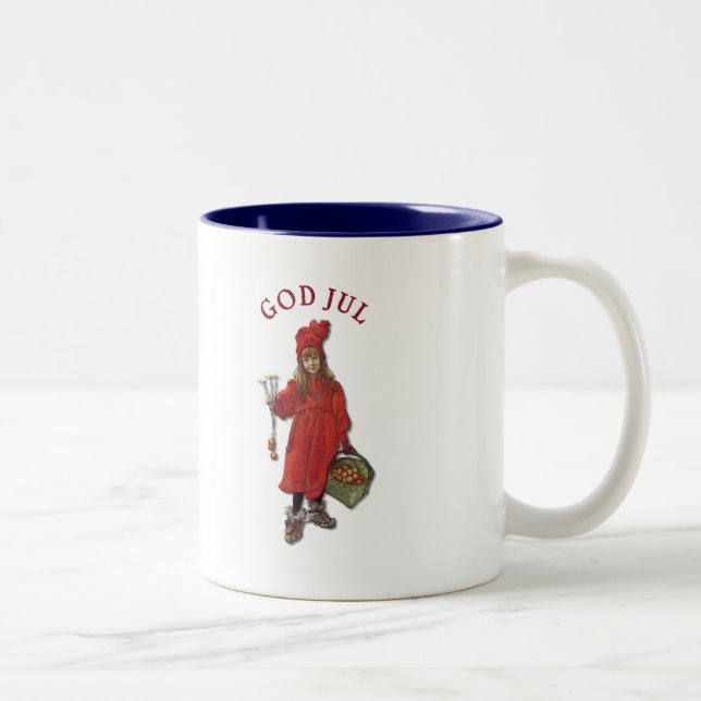 Carl Larsson Brita as Iduna Says God Jul Two-Tone Coffee Mug (Right)