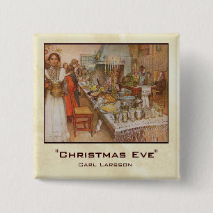 Carl Larsson Christmas Eve 2 Inch Square Button
