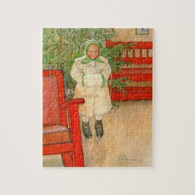 Carl Larsson Christmas Girl with Winter Muff Jigsaw Puzzle (Vertical)