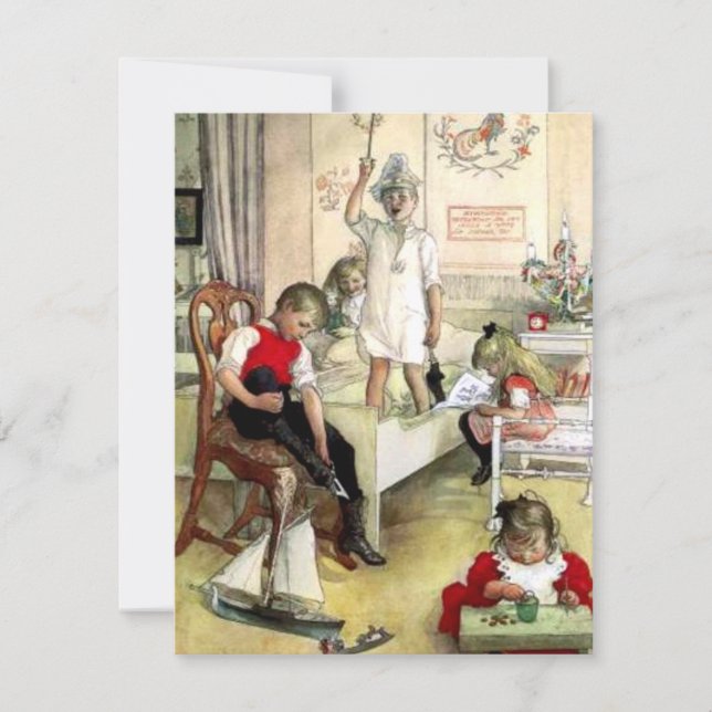 Carl Larsson Christmas Morning Holiday Card (Front)