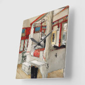 Carl Larsson - Daddy's Room Square Wall Clock (Angle)