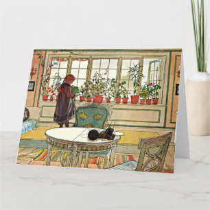 Carl Larsson - Flowers on the Windowsill Card