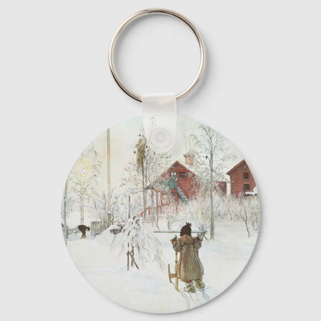 Carl Larsson - Front Yard and the Wash House Keychain (Front)