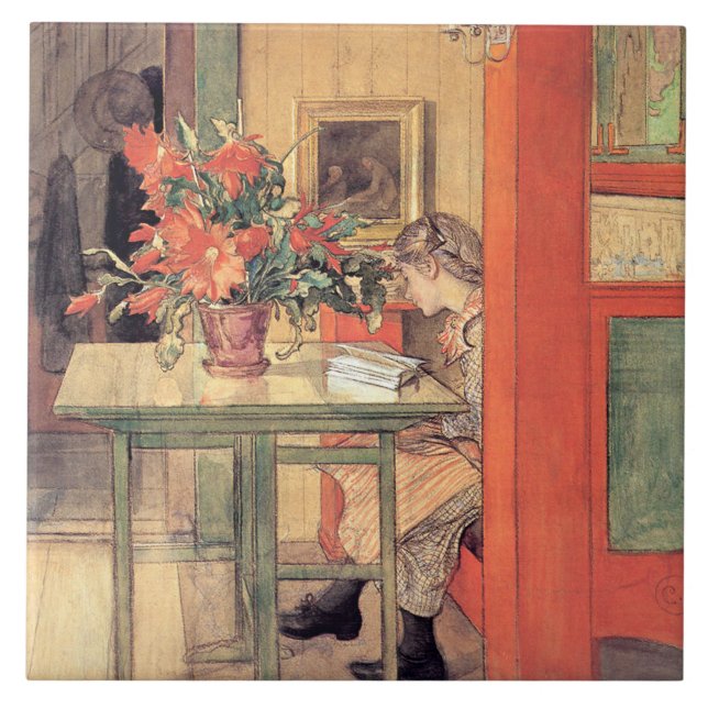 Carl Larsson - Lisbeth Reading Tile (Front)