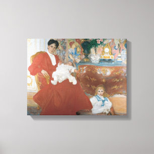 Carl Larsson Mrs Dora Lamm and Her Two Eldest Sons Canvas Print