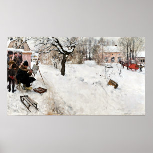 Carl Larsson Open-Air Painter. Winter-Motif Poster