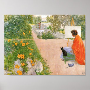 Carl Larsson painting, Bridge. Poster