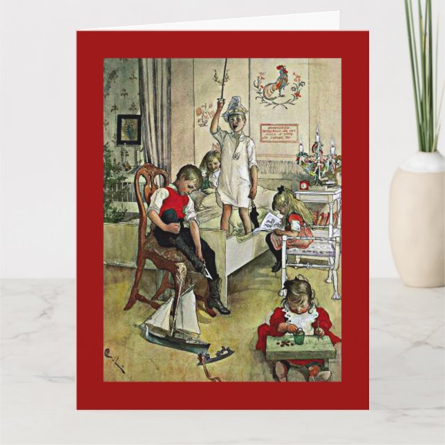 Carl Larsson painting, Christmas Morning Card (Front)