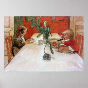 Carl Larsson Poster du repas du soir Art fine Impr