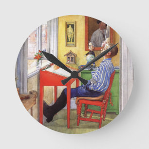 Carl Larsson - Realist Painter Round Clock