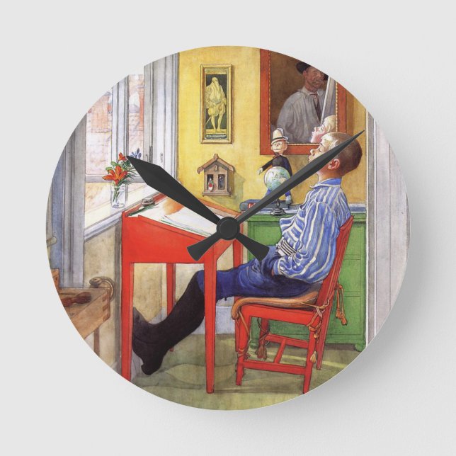 Carl Larsson - Realist Painter Round Clock (Front)