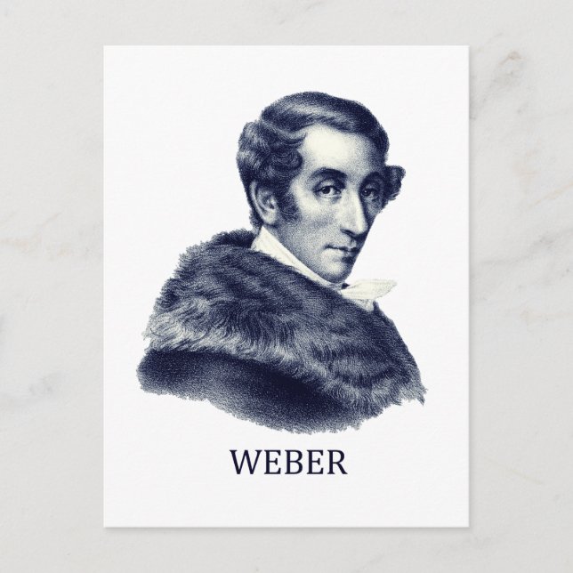 Carl Maria von Weber, blue Postcard (Front)