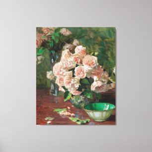 Carl Moll Vintage White Roses Canvas Print