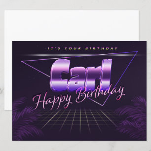 Carl Name First name lila retro card Birthday