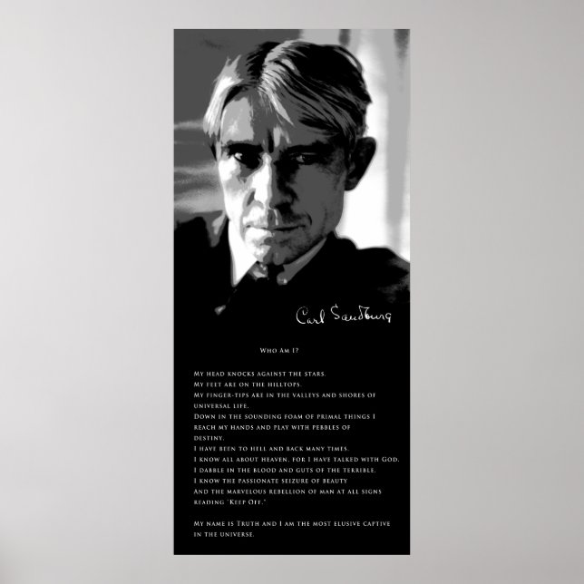 CARL SANDBURG's POEM: WHO AM I? Poster (Front)