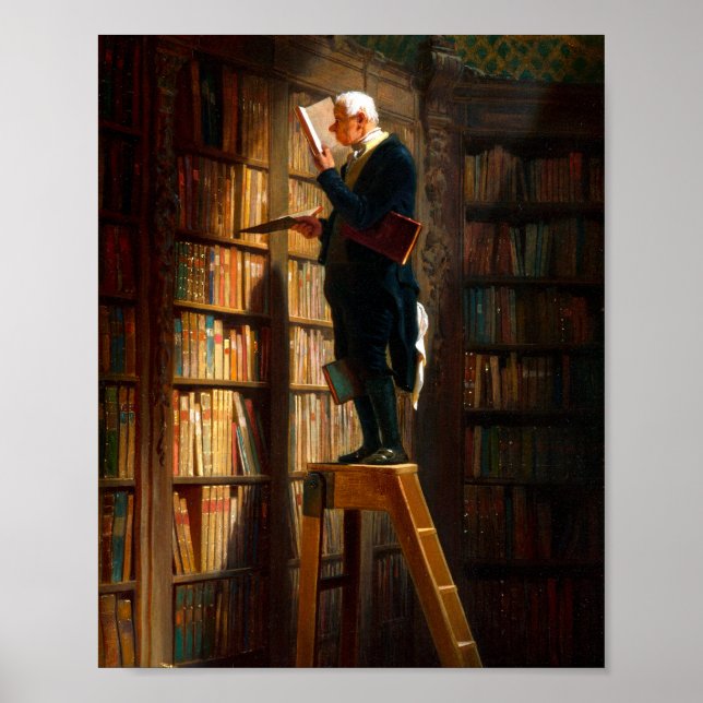 Carl Spitzweg Der Bücherwurm Deutsche Malerei  Poster (Front)