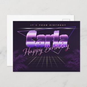 Carla Name Prénom lila Carte Anniversaire