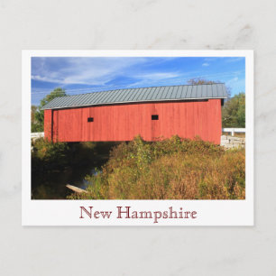 Carleton Covered Bridge Swanzey NH side view Postcard
