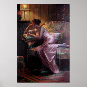 Carlier: Elegant Lady with Mirror Poster