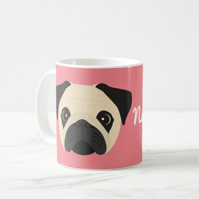 Carlin chien café Mug (Devant gauche)