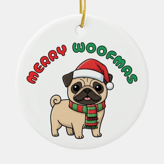 Carlin de Noël Ornement : Joyeux Woofmas (Devant)