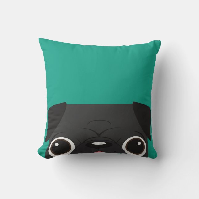 Carlin noir - coussin turquoise (Recto)