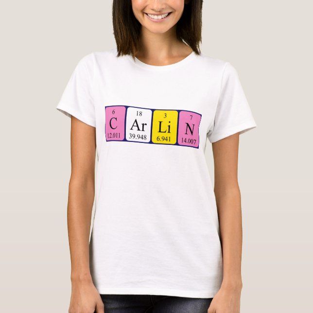 Carlin periodic table name shirt (Front)