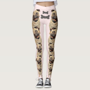Carlin rose amusant et funky Pastel Leggings de ch